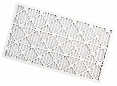 White air filter on a white background