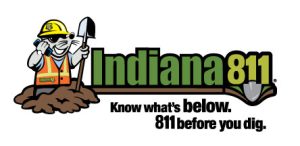 Indiana 811 Logo — Know what's below. 811 before you dig.